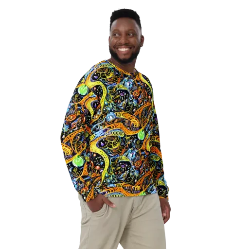 Blacklight Odyssey on a Sweatshirt