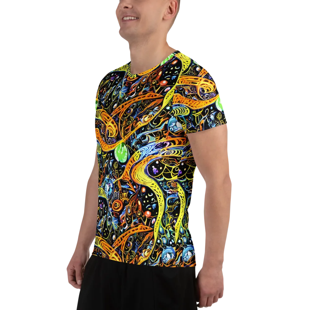 Blacklight Odyssey on Men's Athletic T-Shirt — Left