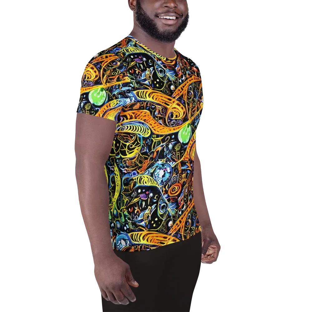 Blacklight Odyssey on Men's Athletic T-Shirt — Right