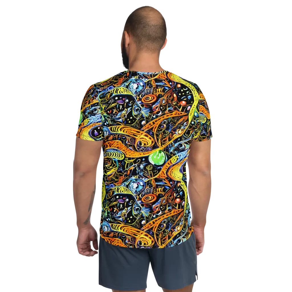 Blacklight Odyssey on Men's Athletic T-Shirt — Back