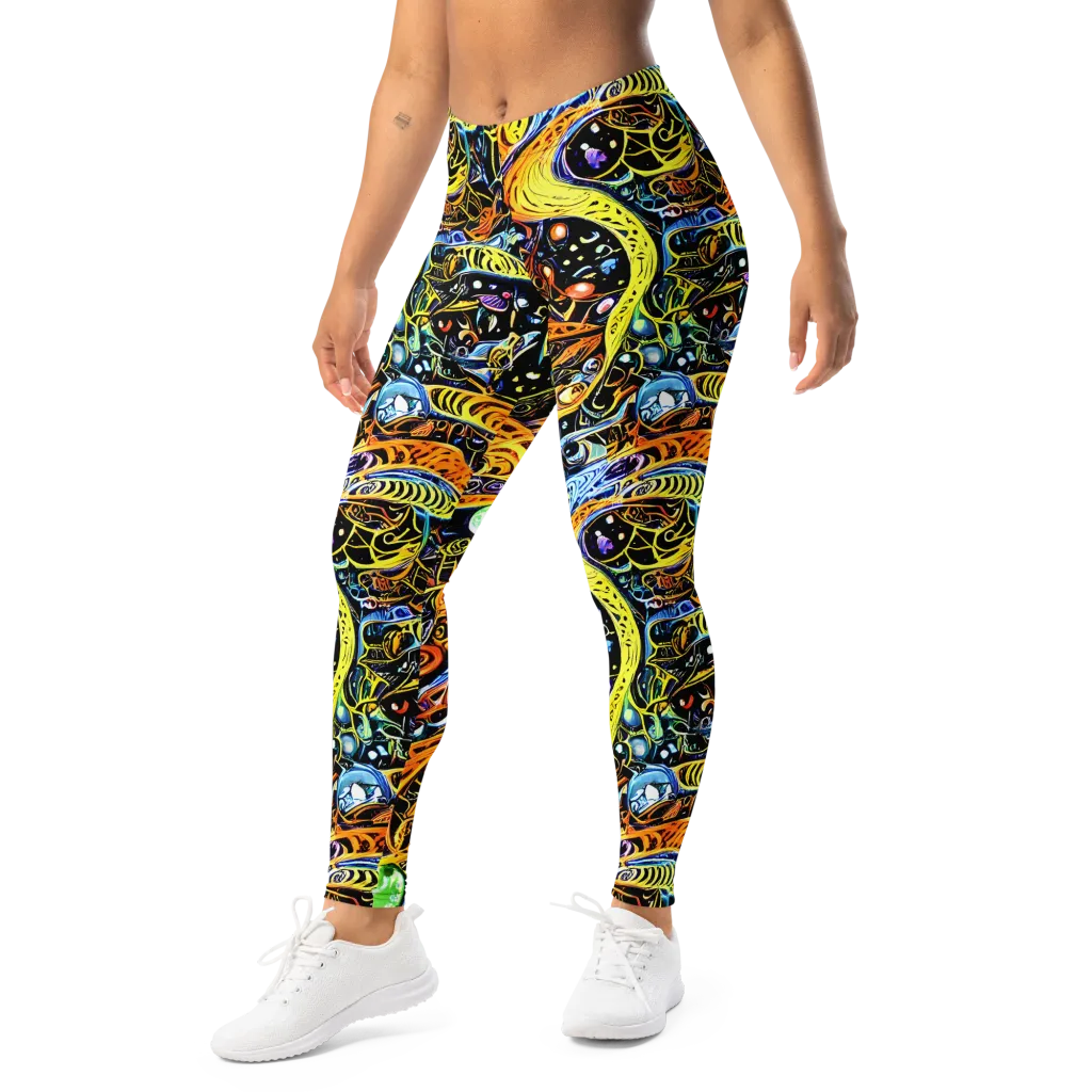 Blacklight Odyssey on Leggings — Left Front