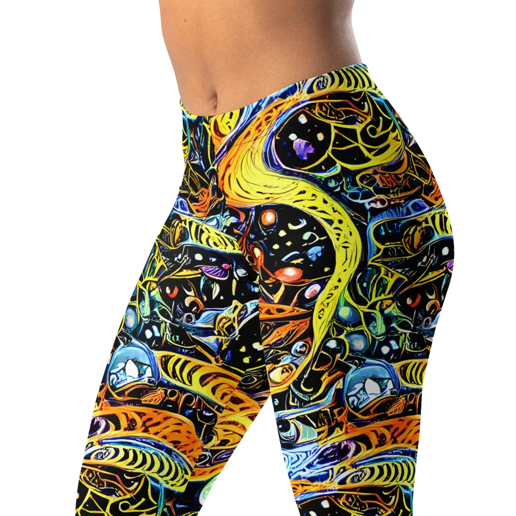Blacklight Odyssey on Leggings — Left Front