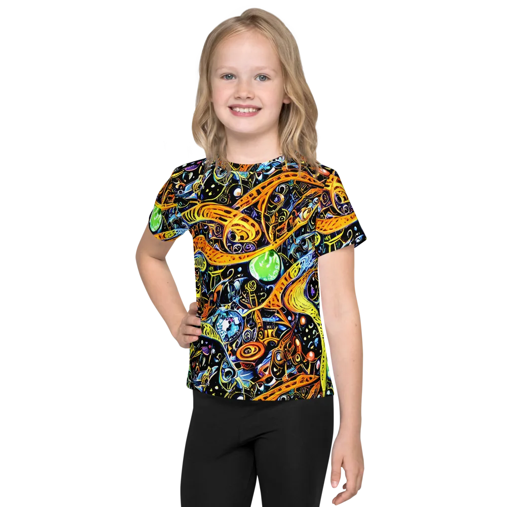 Blacklight Odyssey on Kids Crew Neck T-Shirt — Front