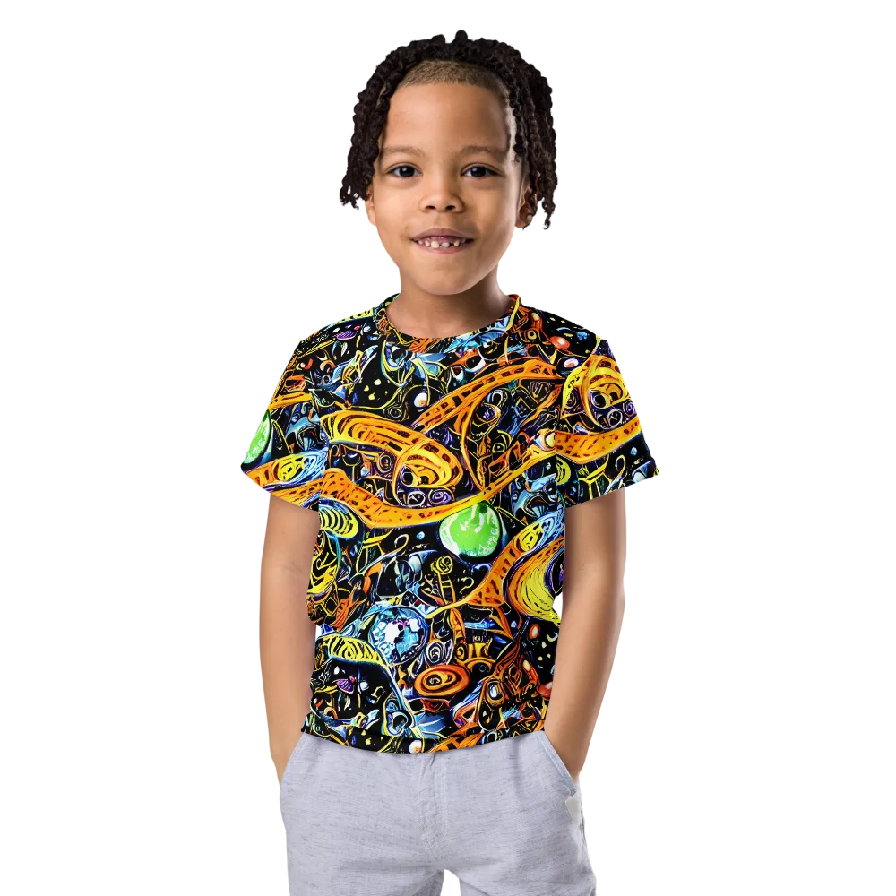 Blacklight Odyssey on Kids Crew Neck T-Shirt — Front