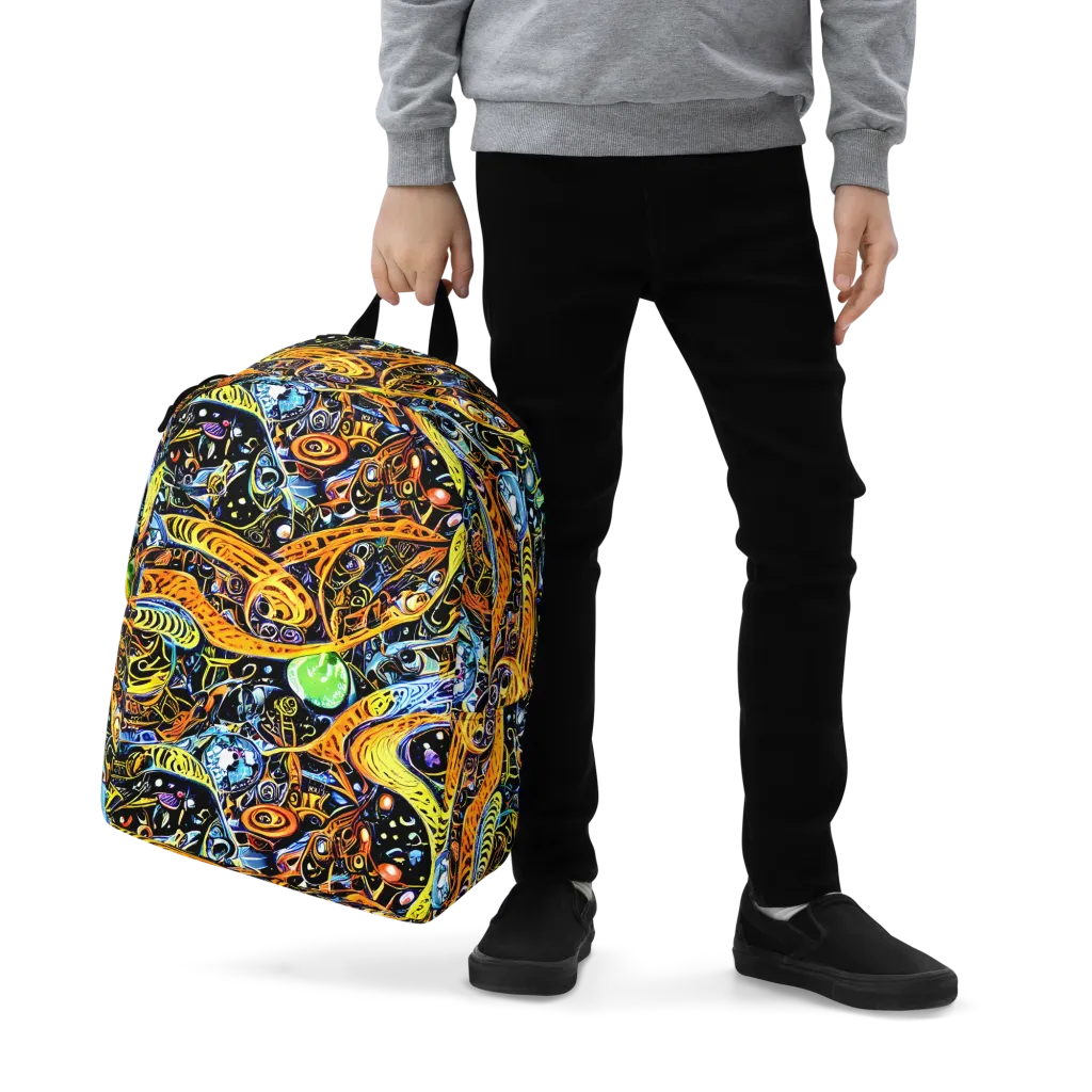 Blacklight Odyssey on Minimalist Backpack — Zoomed-in
