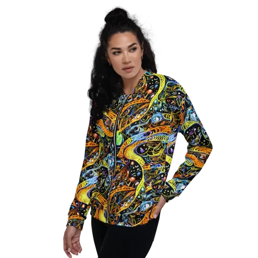 Blacklight Odyssey on a Bomber Jacket