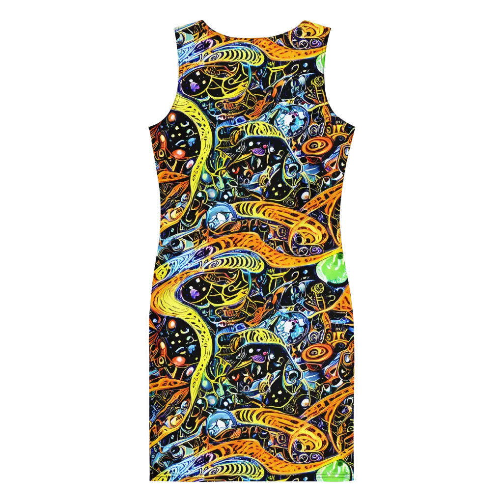 Blacklight Odyssey on Bodycon Dress — Back