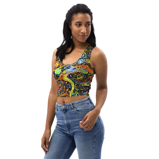 Blacklight Odyssey on a Crop Top