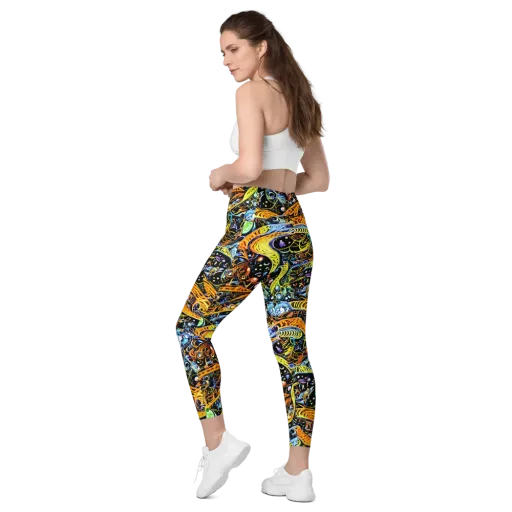 Blacklight Odyssey on a Leggings with Pockets