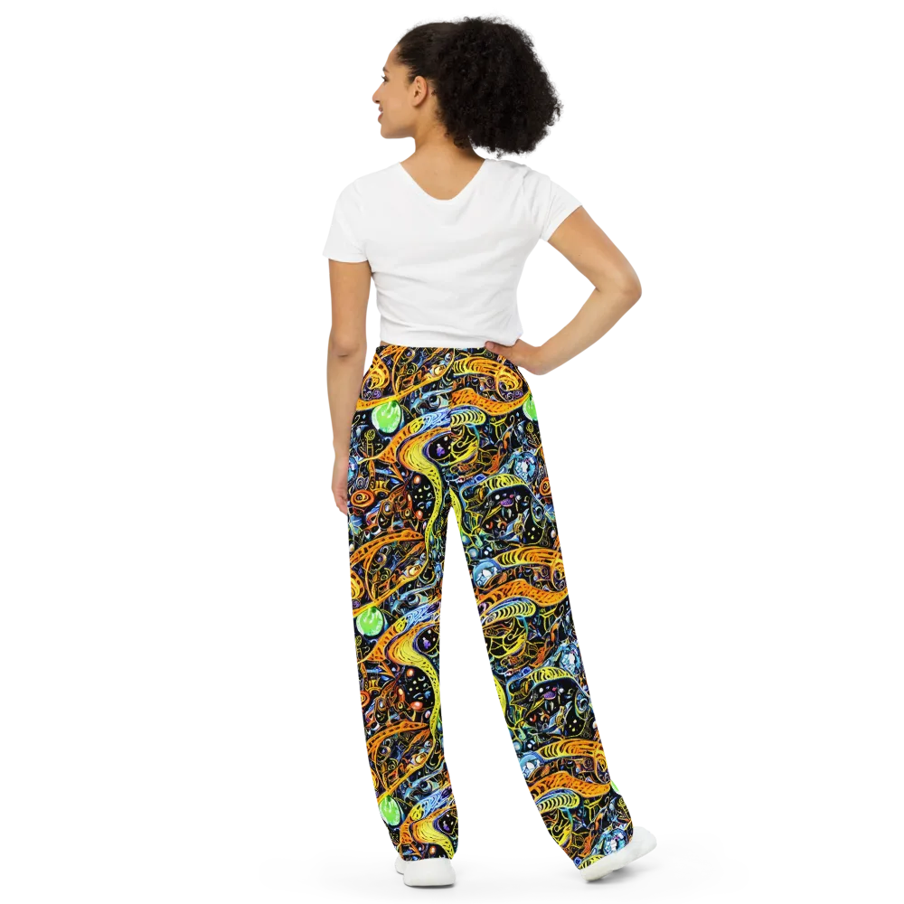 Blacklight Odyssey on Wide-Leg Pants — Back