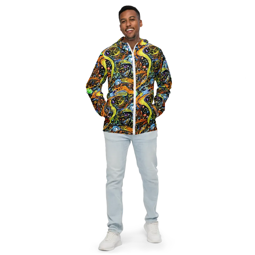 Blacklight Odyssey on Men's Windbreaker — Front