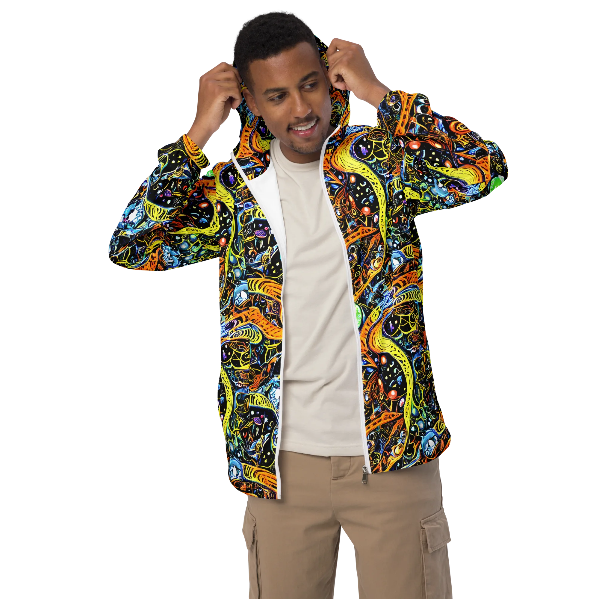 Blacklight Odyssey on Men's Windbreaker — Front