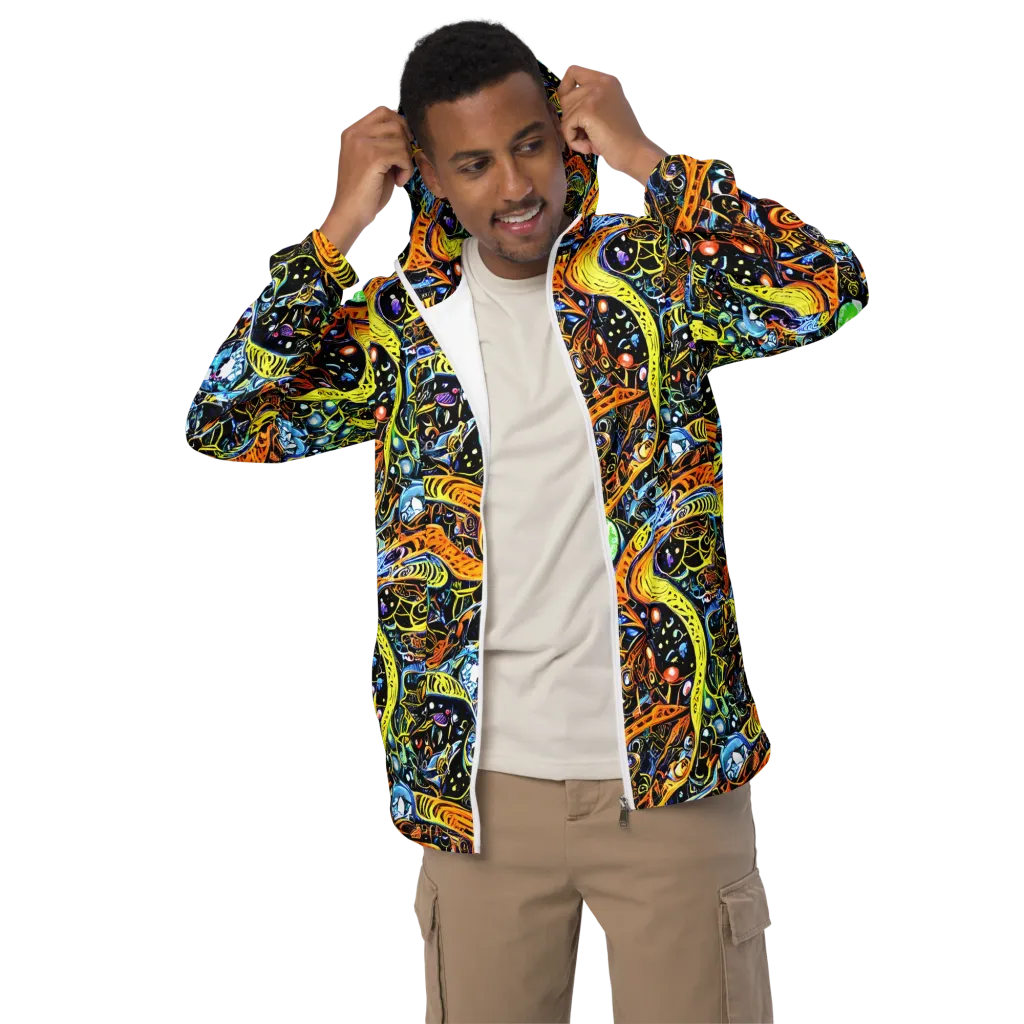 Blacklight Odyssey on Men's Windbreaker — Front