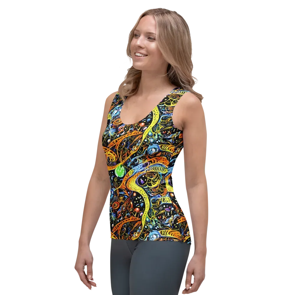 Blacklight Odyssey on Women's Tank Top — Left Front