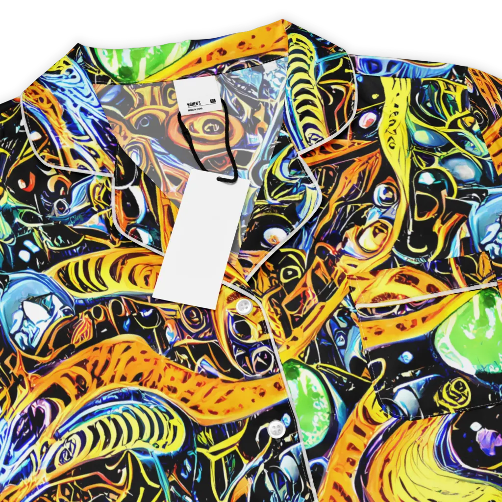 Blacklight Odyssey on Women's Short Sleeve Pajama Top — Product details