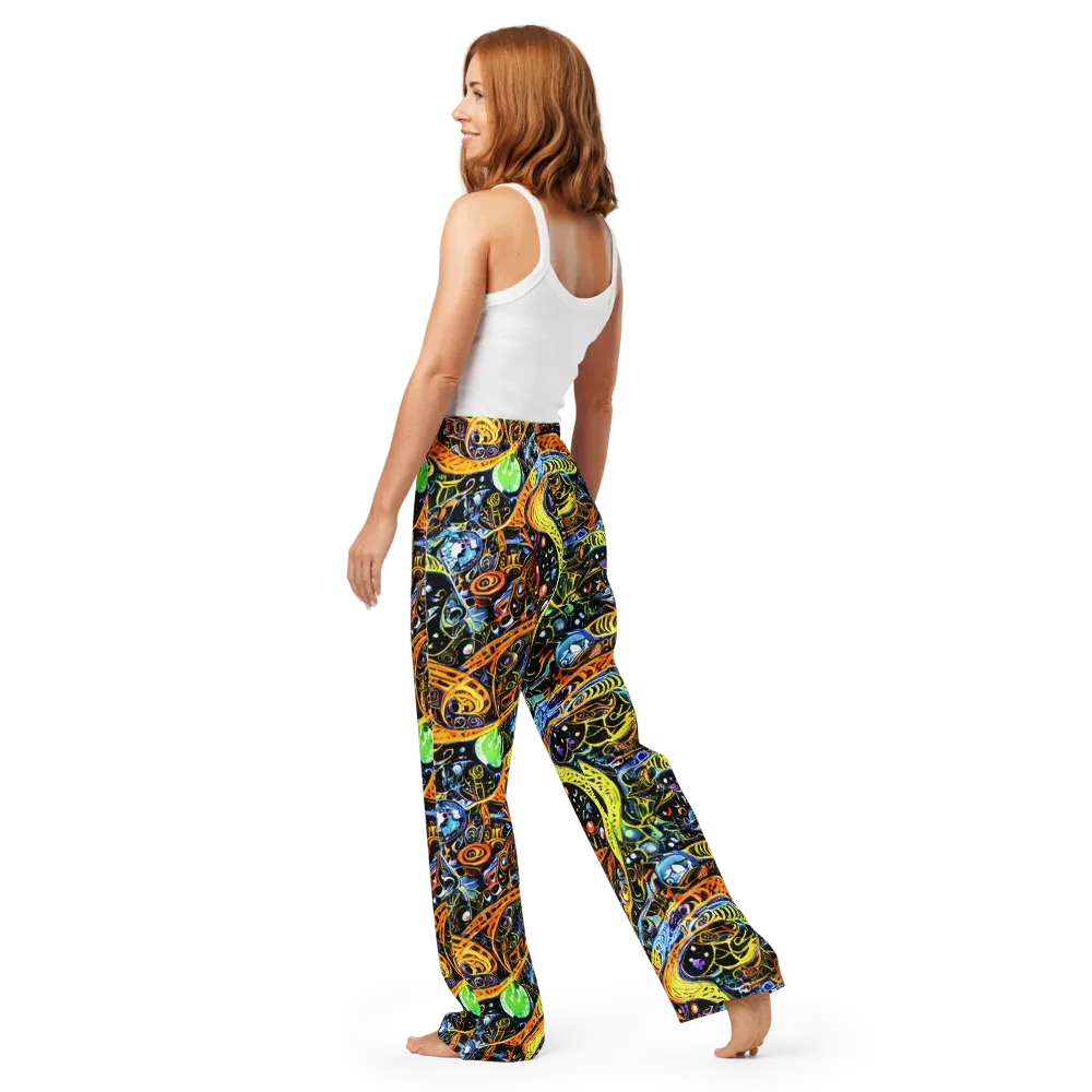 Blacklight Odyssey on Women's Pajama Pants — Back