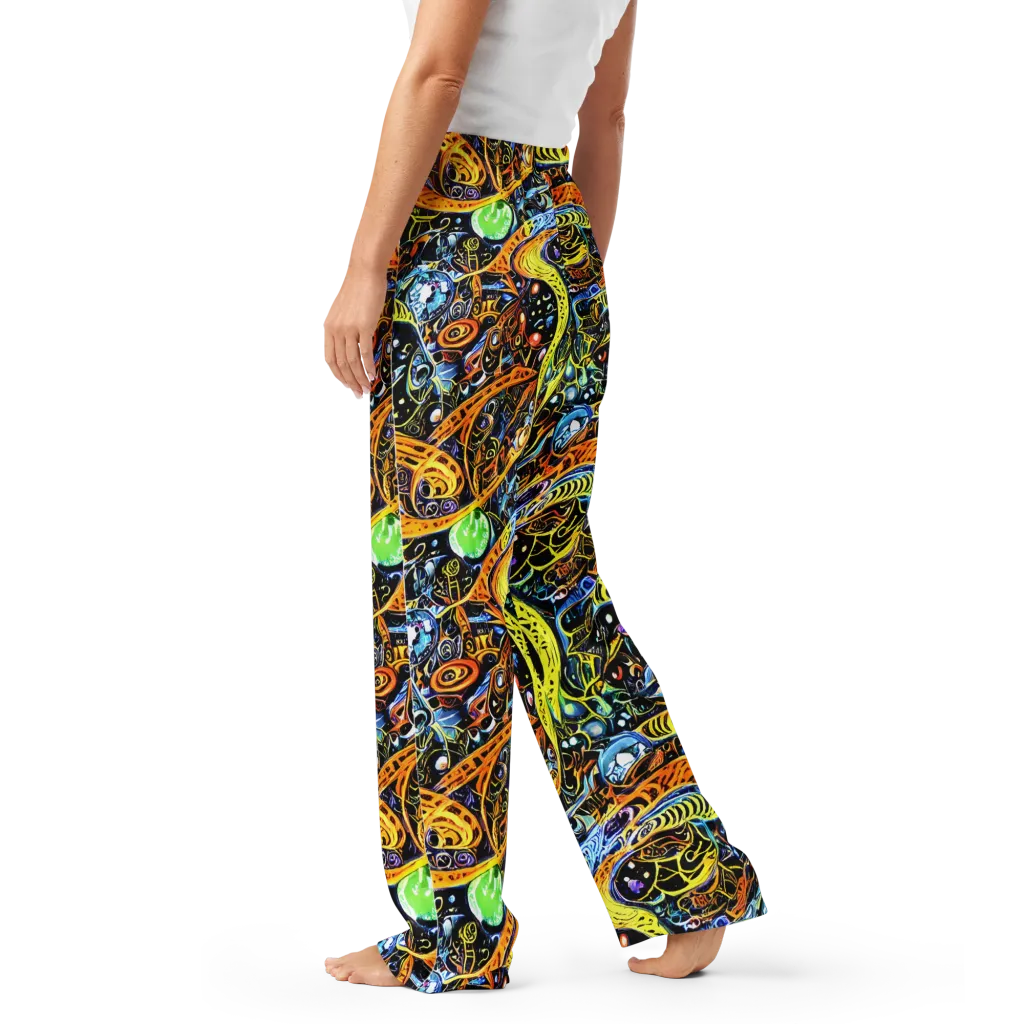 Blacklight Odyssey on Women's Pajama Pants — Left