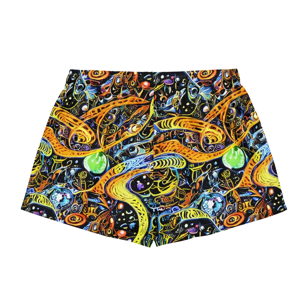 Blacklight Odyssey on Women's Pajama Shorts — Back