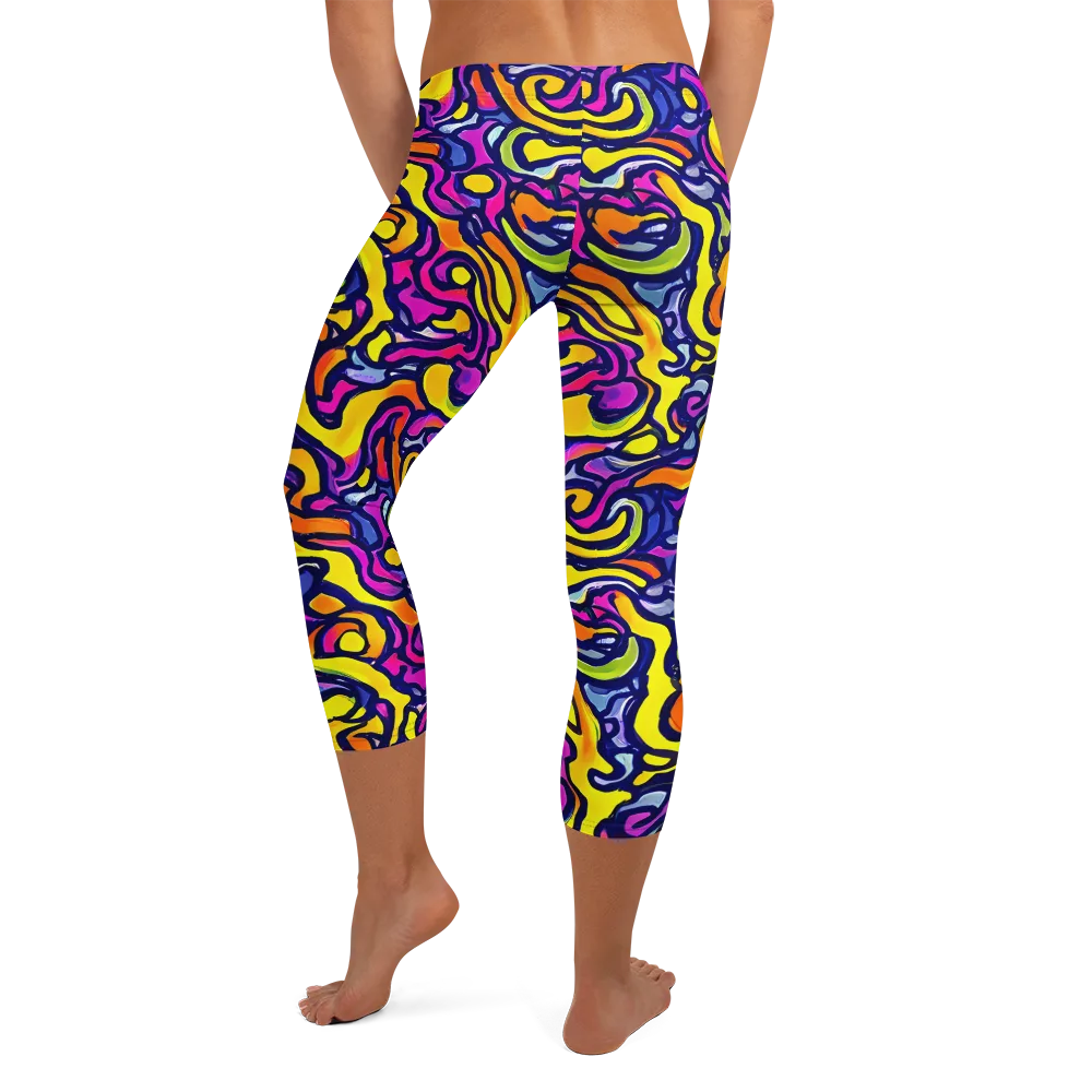 Radiant Turbulence on Capri Leggings — Back