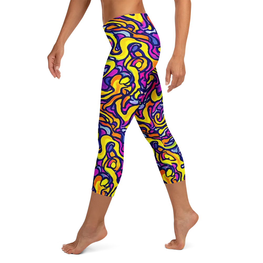 Radiant Turbulence on Capri Leggings — Left