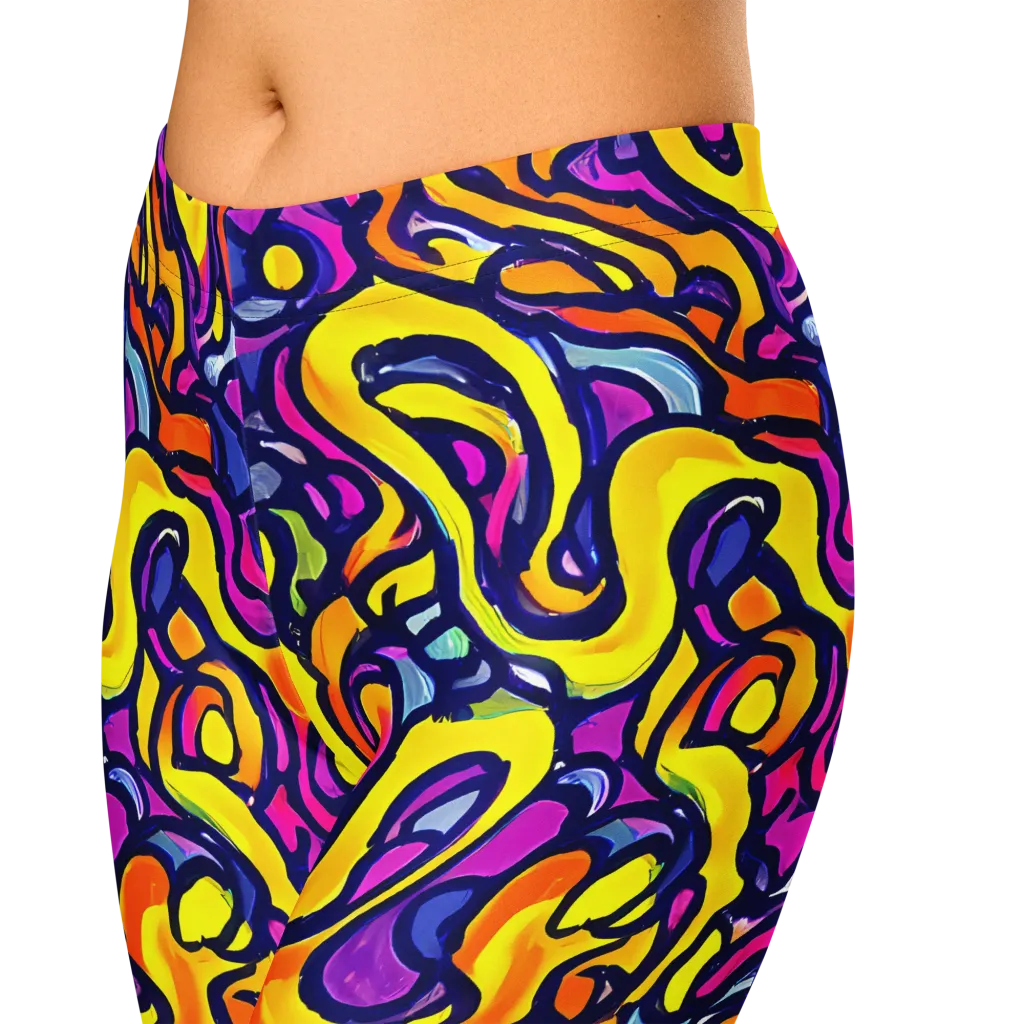 Radiant Turbulence on Capri Leggings — Zoomed-in