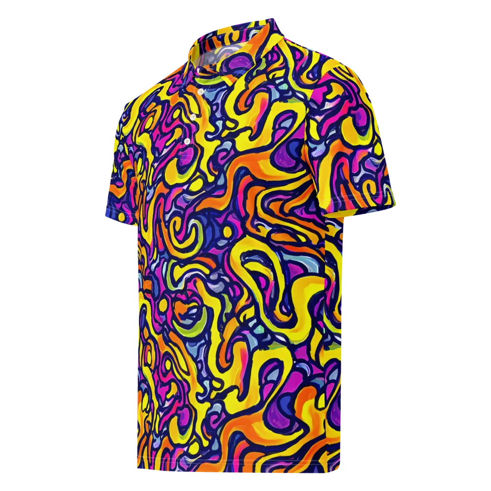 Radiant Turbulence on Men's Slim Fit Polo Shirt — Left Front