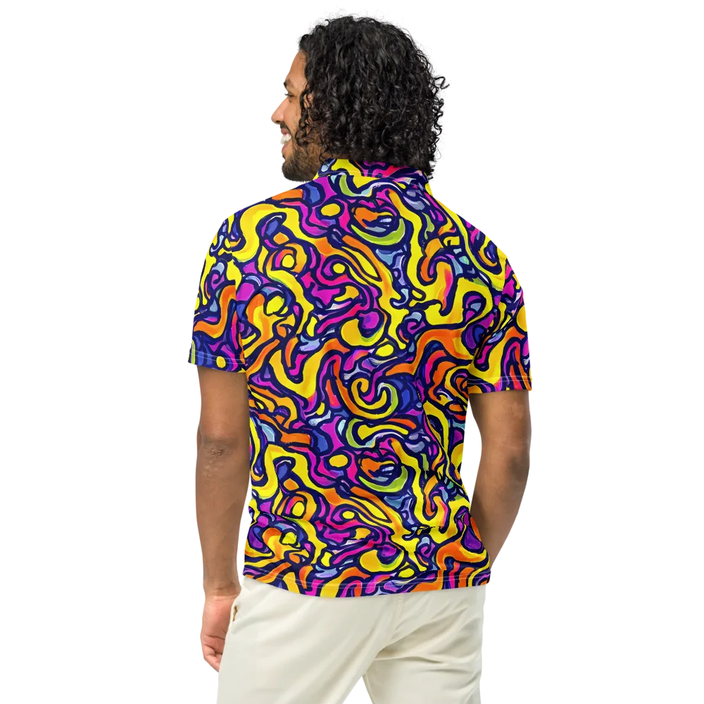 Radiant Turbulence on Men's Slim Fit Polo Shirt — Back