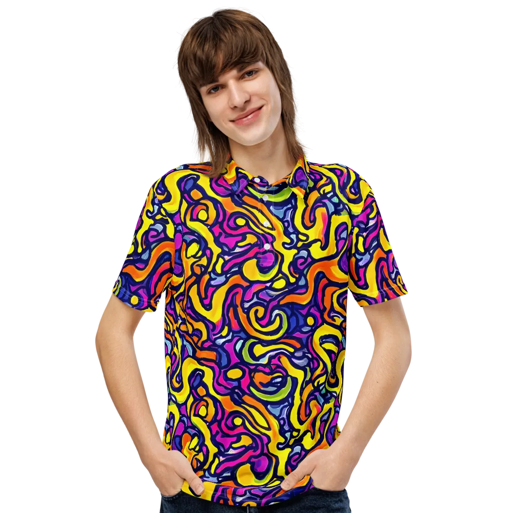 Radiant Turbulence on Men's Slim Fit Polo Shirt — Front
