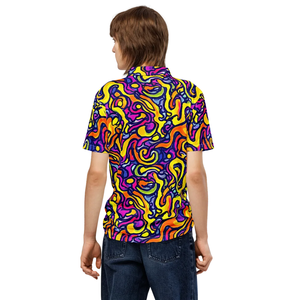 Radiant Turbulence on Men's Slim Fit Polo Shirt — Back