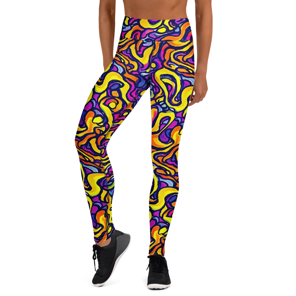 Radiant Turbulence on Yoga Leggings — Front