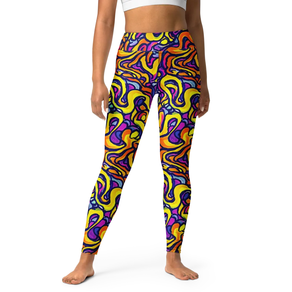 Radiant Turbulence on Yoga Leggings — Front