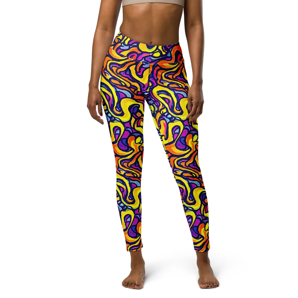 Radiant Turbulence on Yoga Leggings — Front