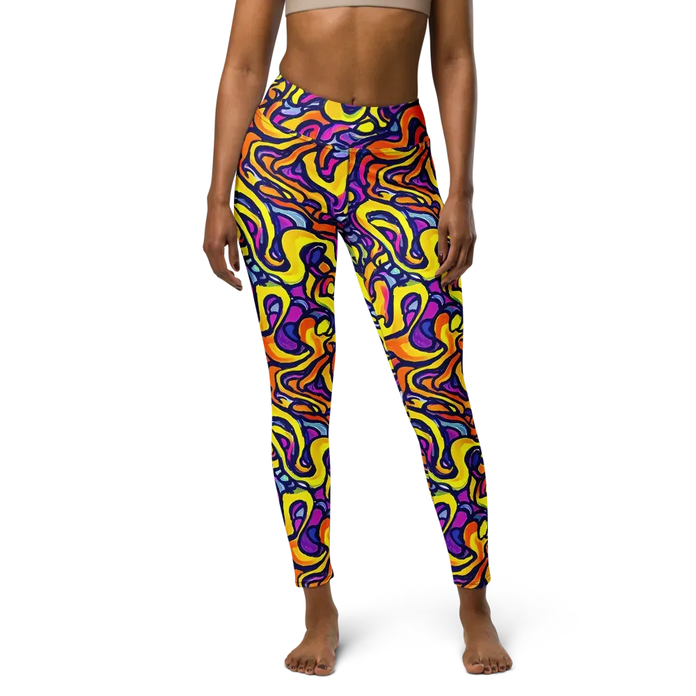 Radiant Turbulence on Yoga Leggings — Front