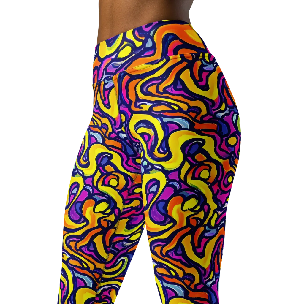 Radiant Turbulence on Yoga Leggings — Left Front