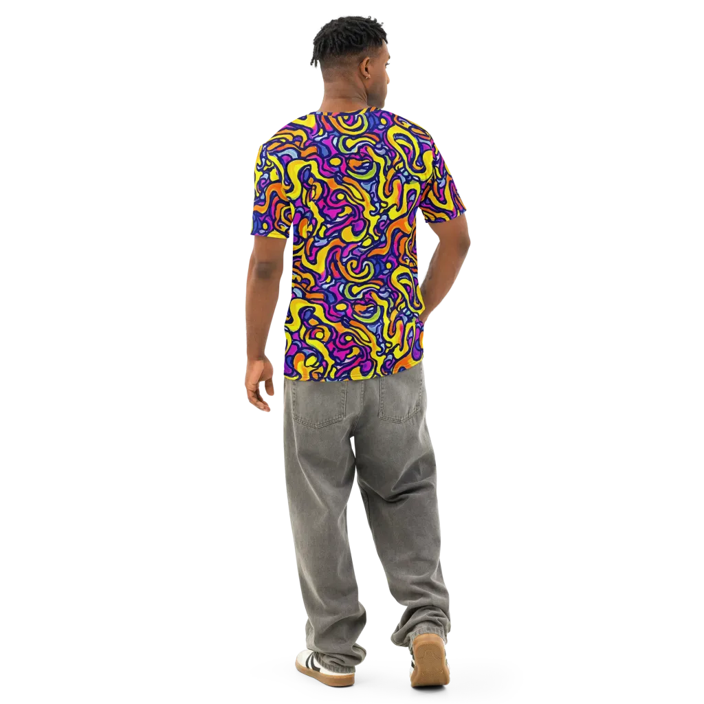 Radiant Turbulence on Men's Cotton Crew Neck T-Shirt — Back