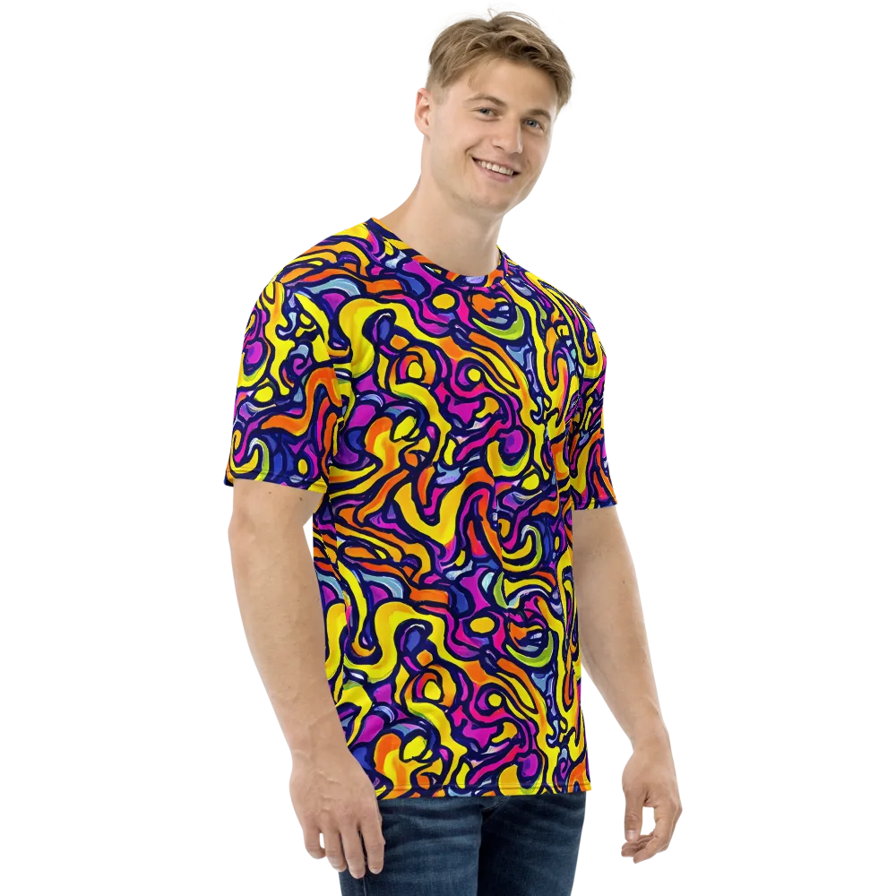 Radiant Turbulence on Men's Crew Neck T-Shirt — Right