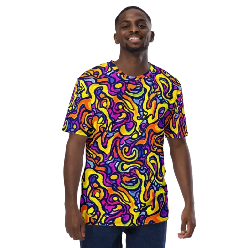 Radiant Turbulence on a Men's Crew Neck T-Shirt