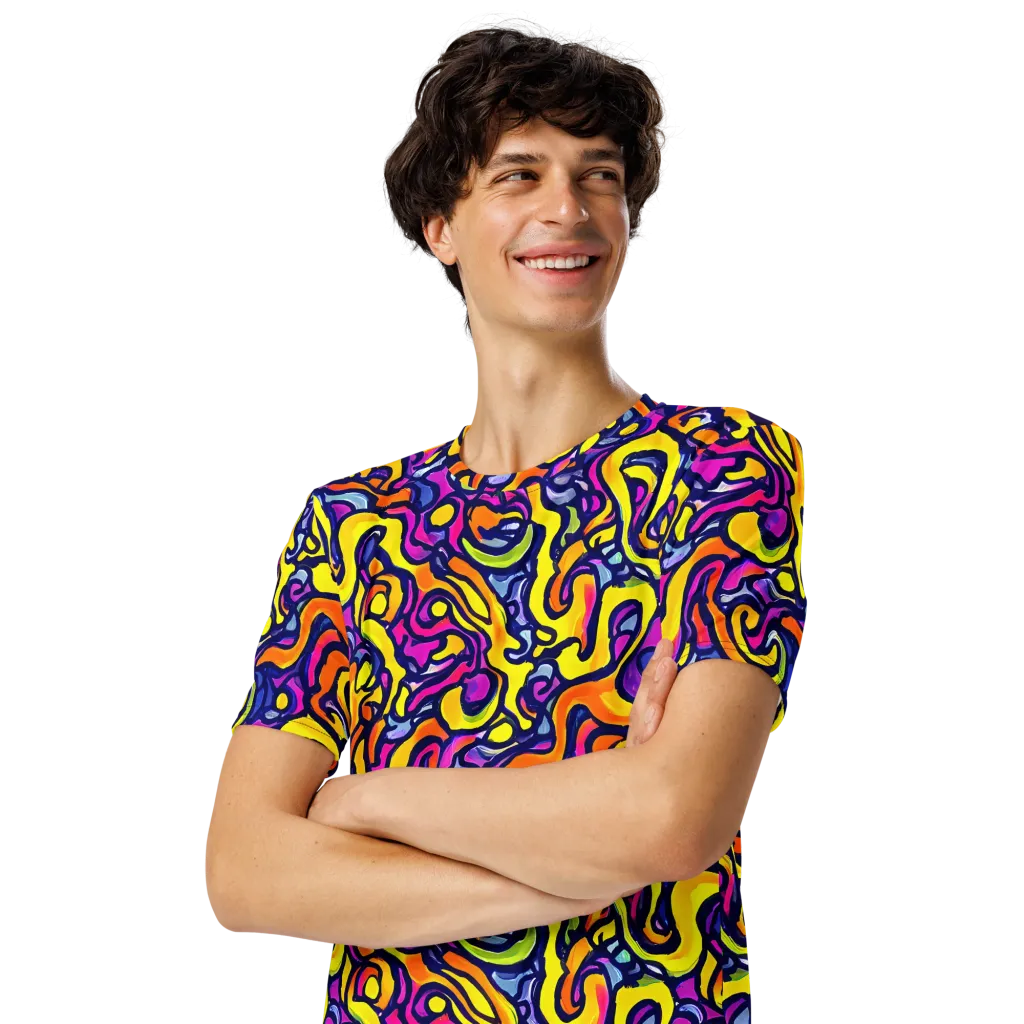 Radiant Turbulence on Men's Crew Neck T-Shirt — Left Front