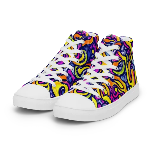 Radiant Turbulence on a Women's High Top Canvas Shoes