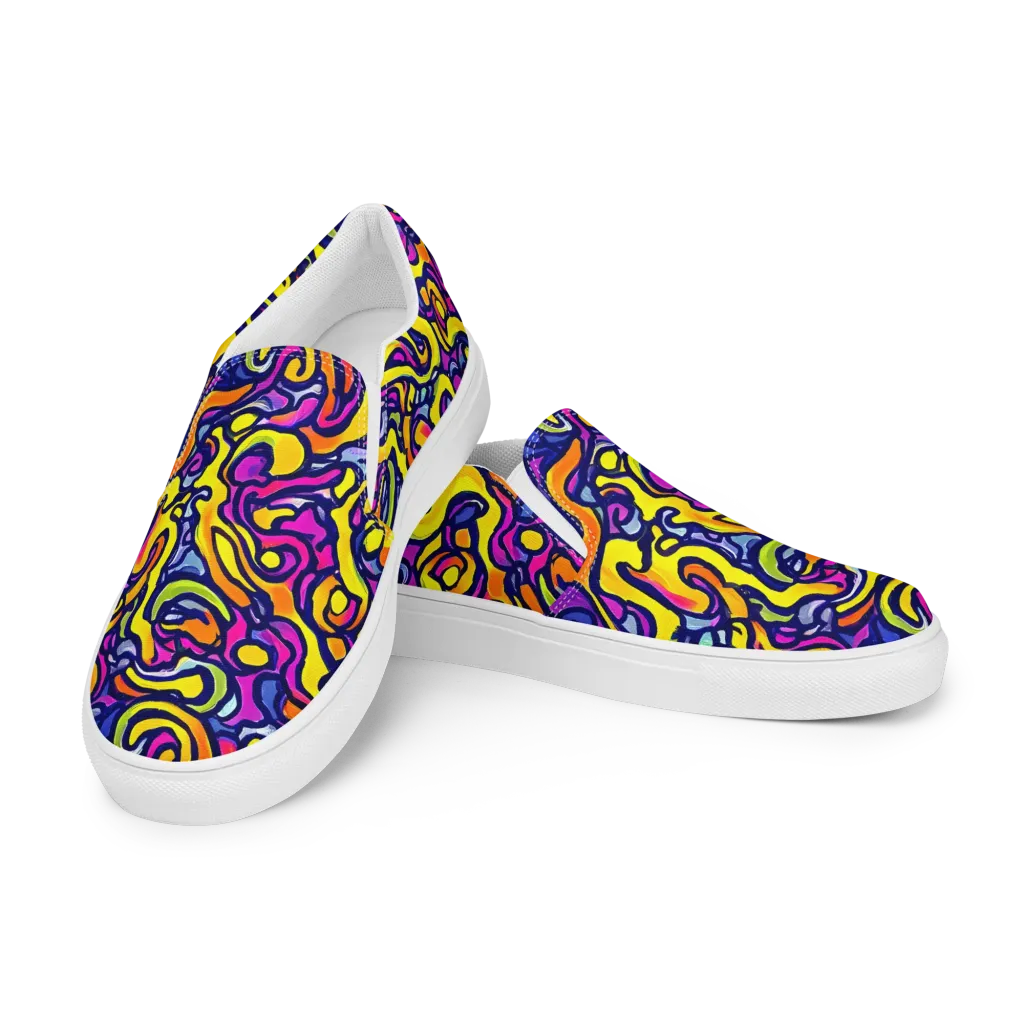Radiant Turbulence on Men's Slip-On Canvas Shoes — Left Front