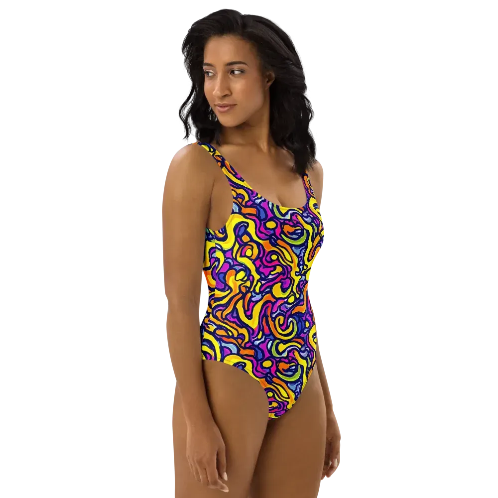 Radiant Turbulence on One-Piece Swimsuit — Right