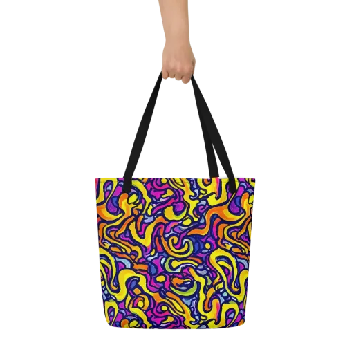 Radiant Turbulence on a Large Tote Bag W/ Pocket