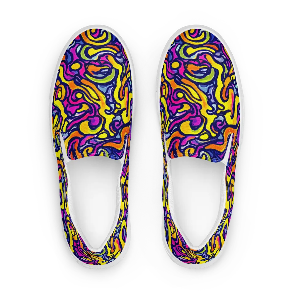 Radiant Turbulence on Women's Slip-On Canvas Shoes — Front