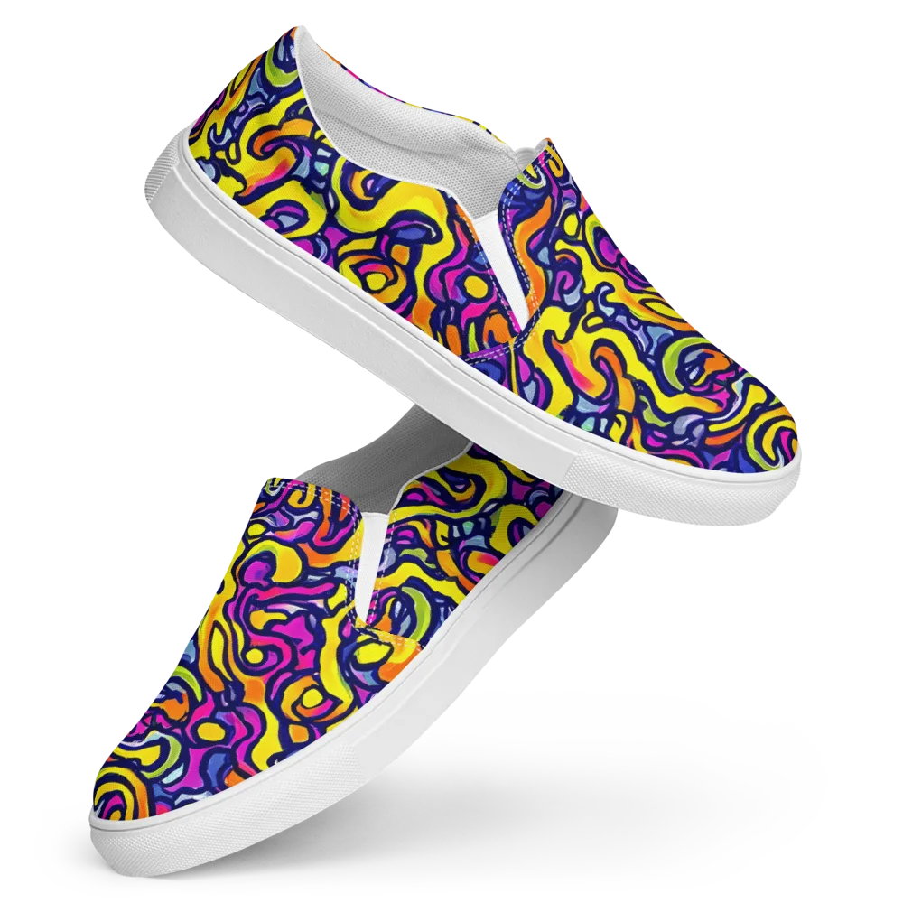 Radiant Turbulence on Women's Slip-On Canvas Shoes — Front
