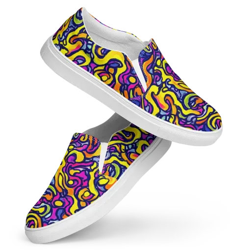 Radiant Turbulence on a Women's Slip-On Canvas Shoes