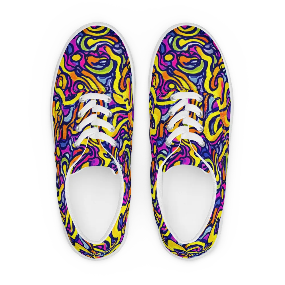 Radiant Turbulence on Men's Lace-Up Canvas Shoes — Front