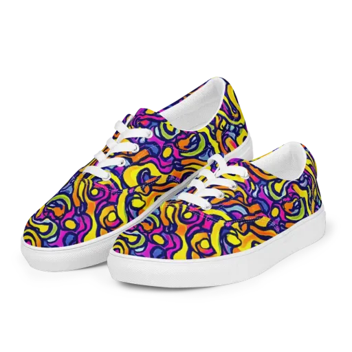 Radiant Turbulence on a Men's Lace-Up Canvas Shoes