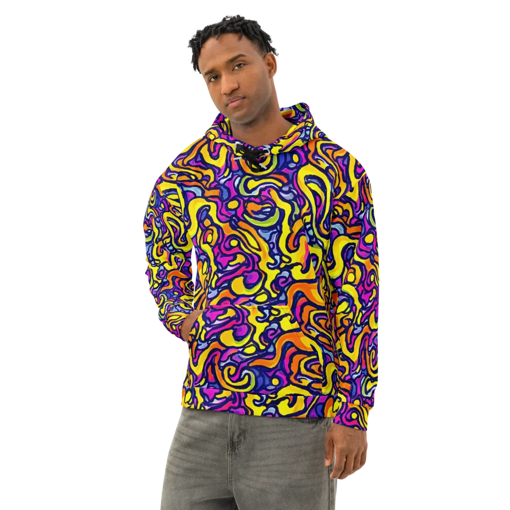 Radiant Turbulence on Cotton Hoodie — Left Front