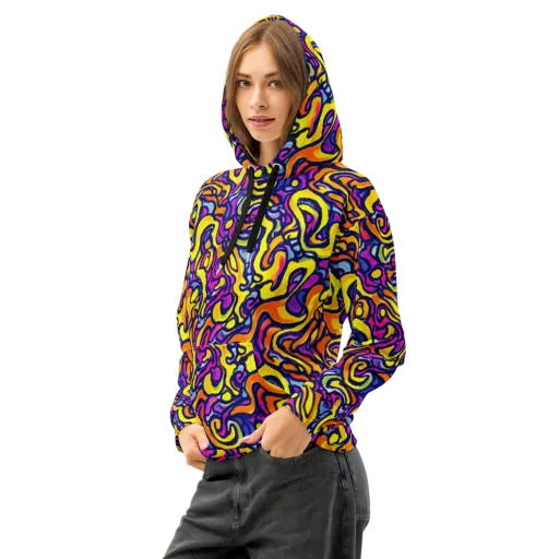 Radiant Turbulence on a Cotton Hoodie