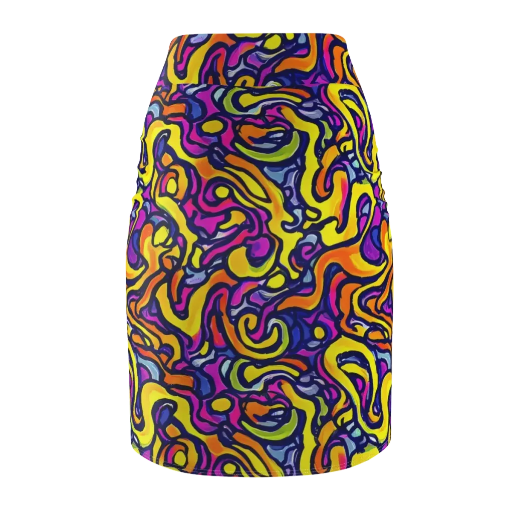Radiant Turbulence on Pencil Skirt — Back